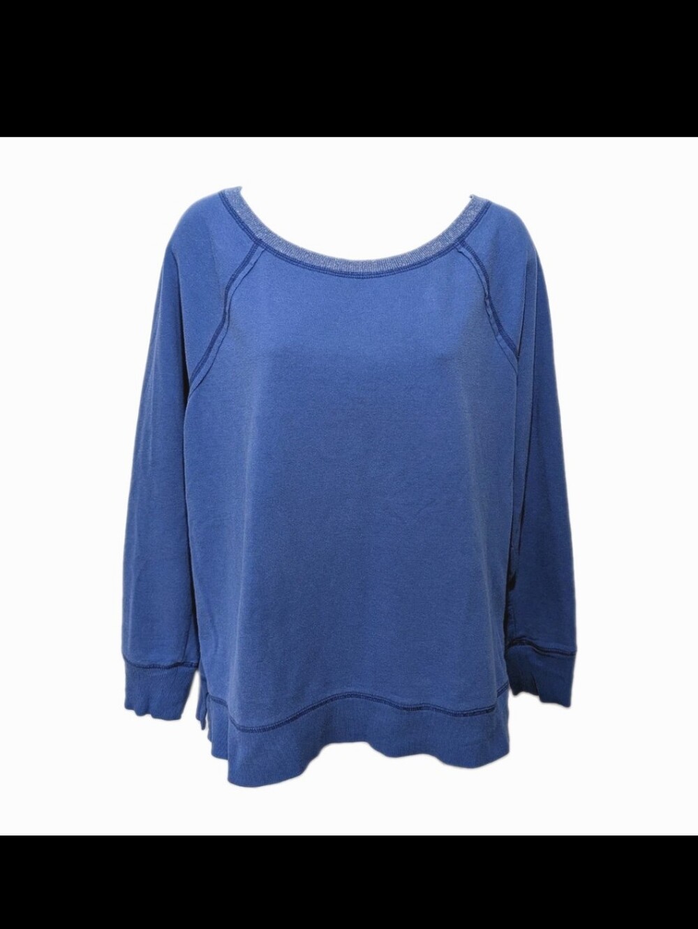 Aerie Oversized Pullover Sweatshirt L Raglan Fade Wash Comforter Cozy #8400